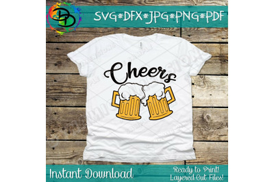 Beer Mugs SVG Beer svg, Cheers SVG File, Beer SVG File-Vector Clip Art