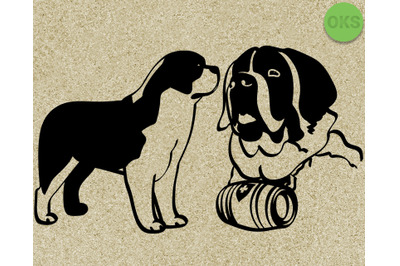 saint bernard svg, svg files, vector, clipart, cricut, download