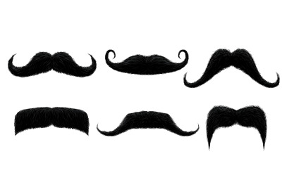 Vintage moustache. Funny retro mustache, fake mustaches and isolated c