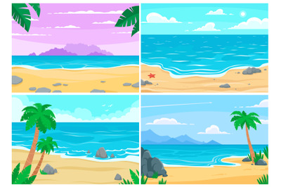 Summer beach. Ocean or sea shore&2C; beaches landscape and daytime sand b