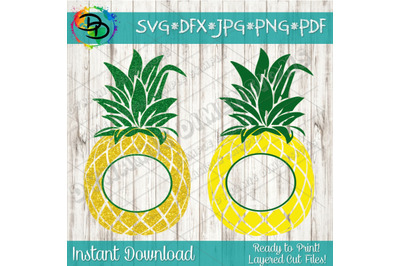 Pineapple Monogram SVG&2C; instant download&2C; svg png dxf&2C; pineapple svg&2C;