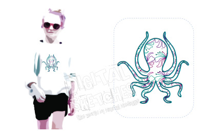 Octopus Machine Embroidery Design 3 Sizes