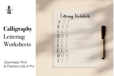 Lettering Printable Practice Sheets