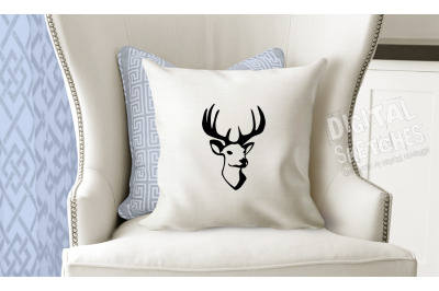 Deer Head Machine Embroidery Design 5 Sizes