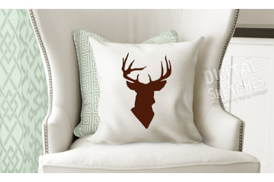 Deer Head Machine Embroidery Design 4 Sizes