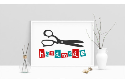 Saying Handmade DIY Love Printable Art, Tailor Scissors, Wall Art, .P