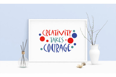 Saying Quote Creativity Takes Courage Printable Art, Wall Art, Matiss