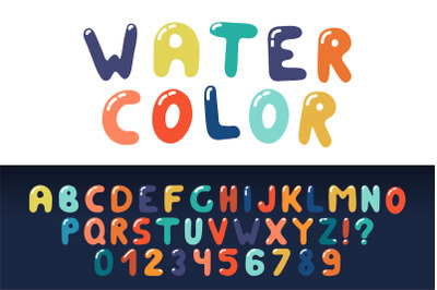 Colorful hand drawn english alphabet