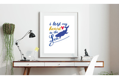 Saying I Lost My Heart To The Sea Printable Art, Wall Art, .PDF, Typo