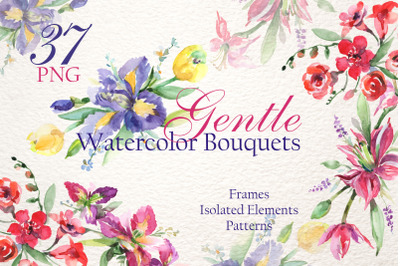 Gentle Watercolor Bouquets Watercolor png