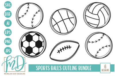Sports Balls Outline SVG Bundle
