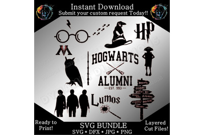 Harry Potter Hogwarts clip art Alumni SVG clipart logo for instant dow