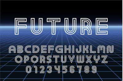 English futuristic designer alphabet