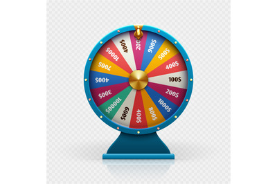 Roulette 3d fortune wheel isolated vector illustration for gambling ba