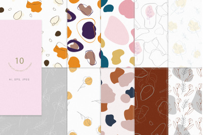 Abstract elements 10 seamless patterns