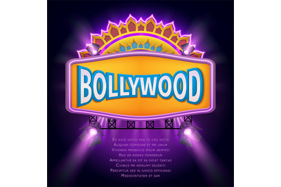 Indian bollywood cinema vector sign board