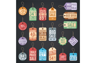 Vintage free price tag vector web collection