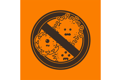 Stop viruses and microbes sign