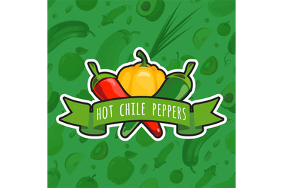 Vector emblem with colorful peppers