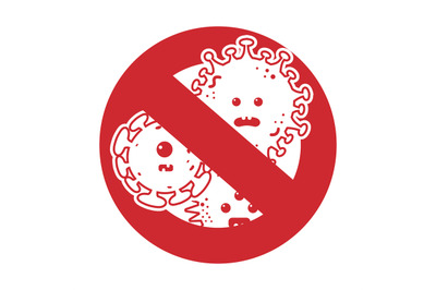 Vector illustration of stop virus sign in red color