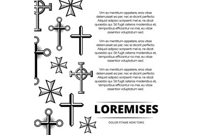 Black and white vintage crosses poster backdrop