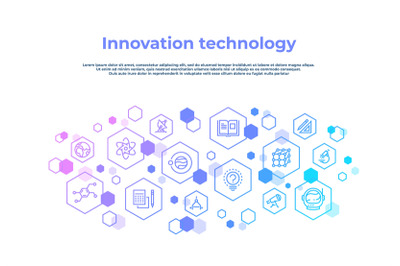 Innovation line concept. Laboratory research, creative technology inve