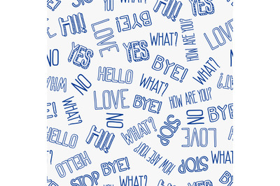 Hand drawn sketch different messages seamless pattern