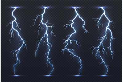 Lightning. Thunder storm electricity blue sky flash stormy realistic t