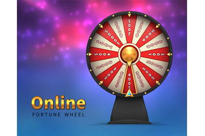 Fortune wheel background. Lucky money risk game. Spinning fortune whee