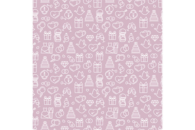 Romantic wedding seamless pattern design