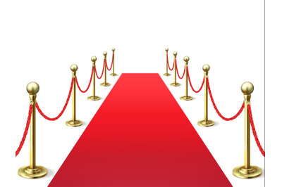 Red carpet. Event celebrity carpets with rope barrier. Vip interior. H