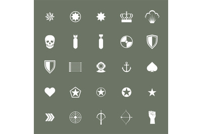 Small military army war icons collections