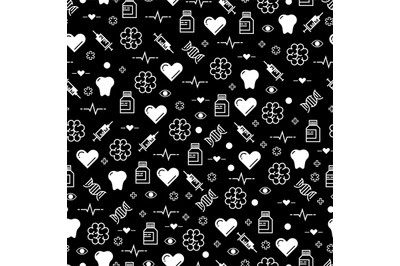Black and white medicinal seamless pattern design