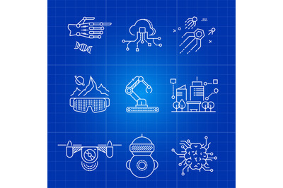 Future AI technology and robot artificial intelligence thin line conce