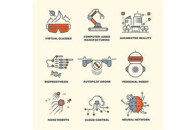 Future technology thin line concepts design