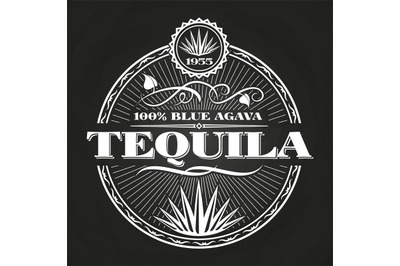 Vintage tequila banner design on chalkboard