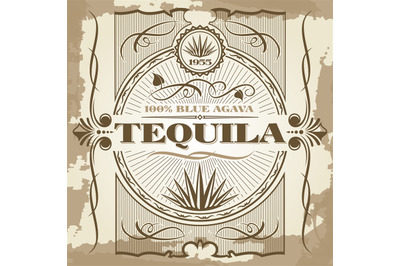 Vintage tequila vector poster design