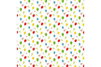 Birthday seamless pattern - colorful balloons seamles background