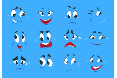 Funny cartoon expressions. Evil angry faces crazy character sketches f