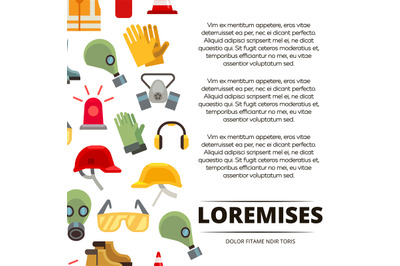 Colorful flat personal protective equipment icons poster design