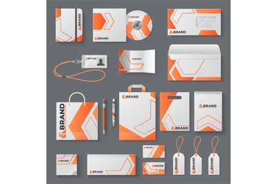 Corporate identity mockup. Office stationery branding business card le