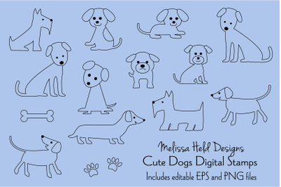 Cute Dogs Digital Stamps