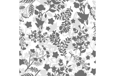 Grey floral seamless pattern design