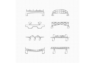 Bridges thin line icons