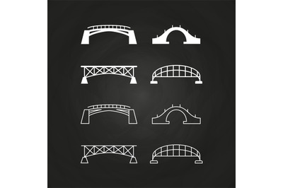 Line and outline bridges design on chalkboard