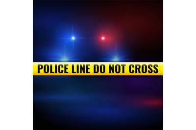 Police lights and tape