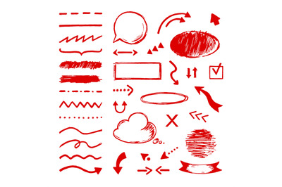 Highlight doodle. Select arrow marker icons. Selection and pointer dra