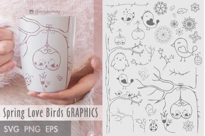 Spring Love Birds SVG Pack.