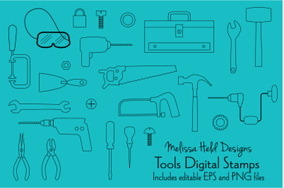 Tools Digital Stamps Clipart