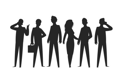 Business people silhouettes. Businesswoman professional person office